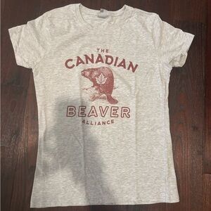 Light (Heather) Grey Med  The Canadian Beaver Alliance Womens T shirt
